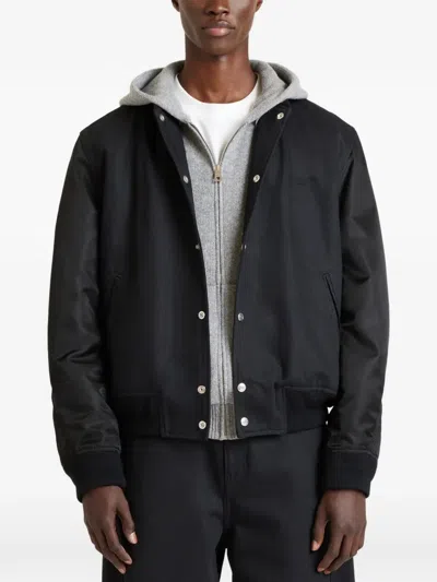 Givenchy Mix Material Blouson With  Paris Embroidery In Black
