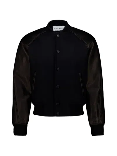 Givenchy Mix Material Jacket For Men In Blackwhite