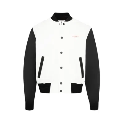 Pre-owned Givenchy Mix Material Leather Bomber 'ivory/black' | White | Men's Size 52