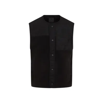 Givenchy Mix Material Vest 4g Pocket Men In Black