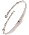 Givenchy Mixed Crystal Bypass Bangle Bracelet In Silver