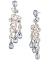 Givenchy Mixed Crystal Cluster Double Drop Earrings In Turq,aqua