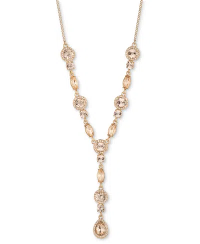 Givenchy Mixed Crystal Halo Lariat Necklace, 16" + 3" Extender In Neutral
