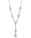 Givenchy Mixed Crystal Halo Lariat Necklace, 16" + 3" Extender In Silver