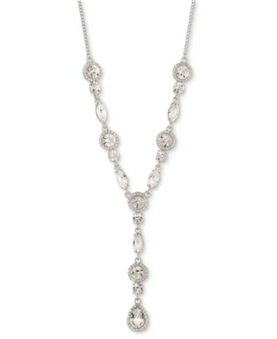 Givenchy Mixed Crystal Halo Lariat Necklace, 16" + 3" Extender In Metallic