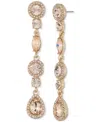 Givenchy Mixed Crystal Halo Linear Drop Earrings In Dark Pink