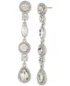 Givenchy Mixed Crystal Halo Linear Drop Earrings In Silver