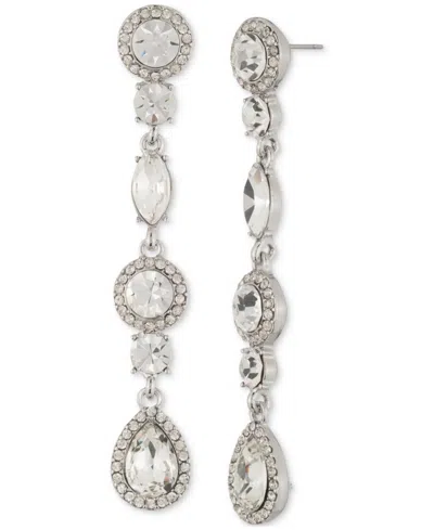Givenchy Mixed Crystal Halo Linear Drop Earrings In Metallic