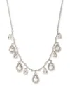 Givenchy Mixed Crystal Halo Shaky Statement Necklace, 16" + 3" Extender In Silver