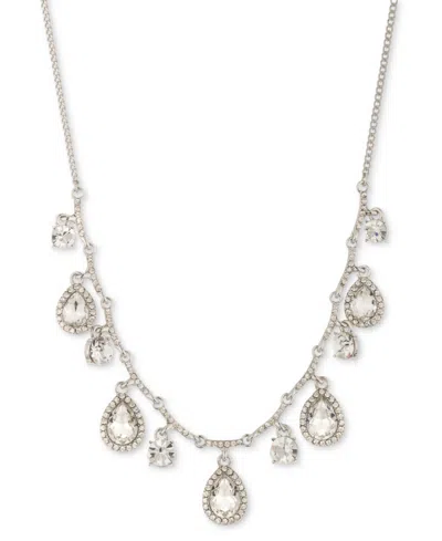 Givenchy Mixed Crystal Halo Shaky Statement Necklace, 16" + 3" Extender In Metallic
