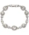 Givenchy Mixed Crystal Halo Statement Flex Bracelet In Silver