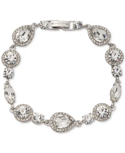 Givenchy Mixed Crystal Halo Statement Flex Bracelet In Metallic