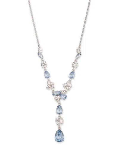 Givenchy Mixed Crystal Lariat Necklace, 16" + 3" Extender In Turq,aqua