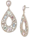 GIVENCHY MIXED CRYSTAL OPEN PEAR-SHAPE DROP EARRINGS