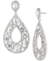 GIVENCHY MIXED CRYSTAL OPEN PEAR-SHAPE DROP EARRINGS