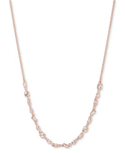 Givenchy Mixed Crystal Statement Necklace, 16" + 3" Extender In Rose Gold