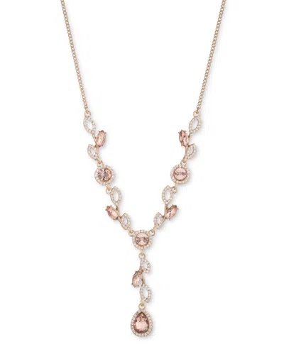 Givenchy Mixed Crystal Vine Lariat Necklace, 16" + 3" Extender In Lt,paspink