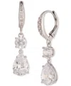 Givenchy Silver-tone Crystal Double Drop Earrings In Silver