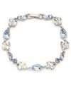 Givenchy Mixed Cut Crystal All-around Flex Bracelet In Turq,aqua