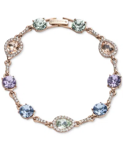 Givenchy Mixed Cut Crystal Bar Link Flex Bracelet In Multi