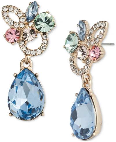 Givenchy Mixed-cut Crystal Cluster Statement Earrings In Gold,multi