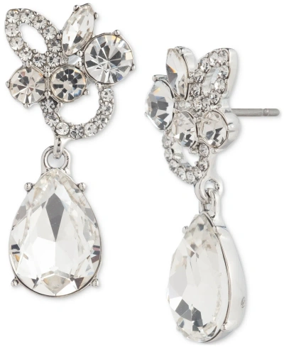 Givenchy Mixed-cut Crystal Cluster Statement Earrings In White