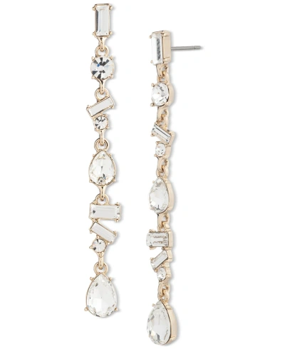 Givenchy Mixed-cut Crystal Linear Drop Earrings In Gold