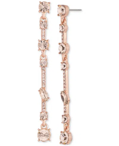 Givenchy Mixed Cut Crystal Linear Drop Earrings In Rose Gold