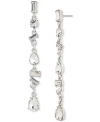 GIVENCHY MIXED-CUT CRYSTAL LINEAR DROP EARRINGS