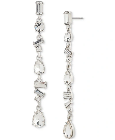 Givenchy Mixed-cut Crystal Linear Drop Earrings In White