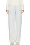 Givenchy Mixed Denim Wide Leg In White & Light Blue
