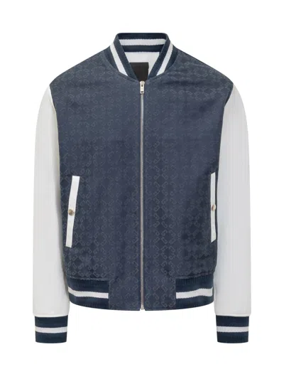 Givenchy Monogram-jacquard Bomber Jacket In Blue