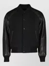 Givenchy Mixed Material Bomber Jacket Leather Panels In Black