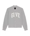 Givenchy Cotton Varsity Bomber Jacket In Gray