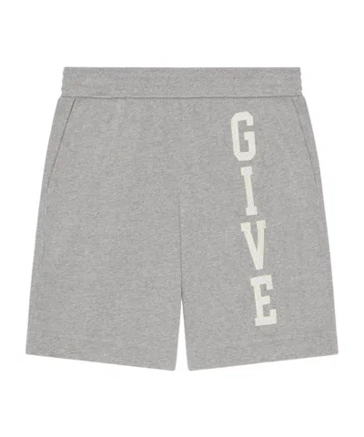 Givenchy College Bermuda Shorts In Fleece In Gray