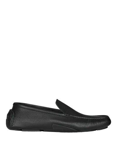 Givenchy Hammered Leather Loafers In Black
