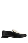 Givenchy Two-tone Leather And Canvas Label Loafers In Multi