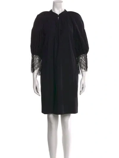 Pre-owned Givenchy Mock Neck Knee-length Dress In Black