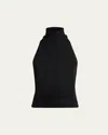 Givenchy Mock-neck Knit Halter Top In Black