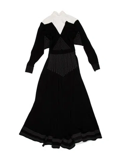 Pre-owned Givenchy Mock Neck Long Dress In Black