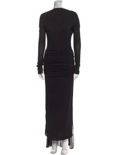 Pre-owned Givenchy Mock Neck Long Dress W/ Tags In Black