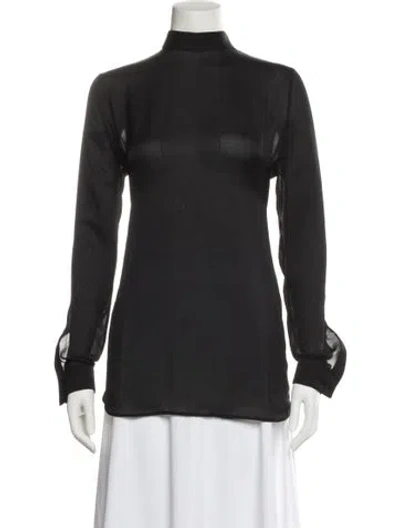 Pre-owned Givenchy Mock Neck Long Sleeve Top In Black