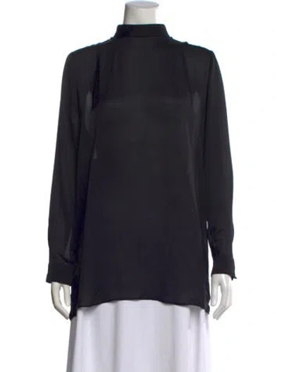 Pre-owned Givenchy Mock Neck Long Sleeve Top In Black