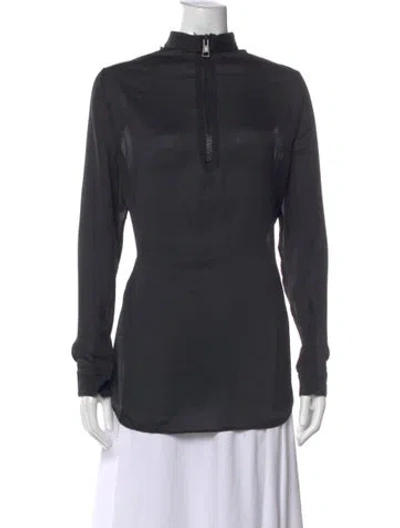 Pre-owned Givenchy Mock Neck Long Sleeve Top In Grey
