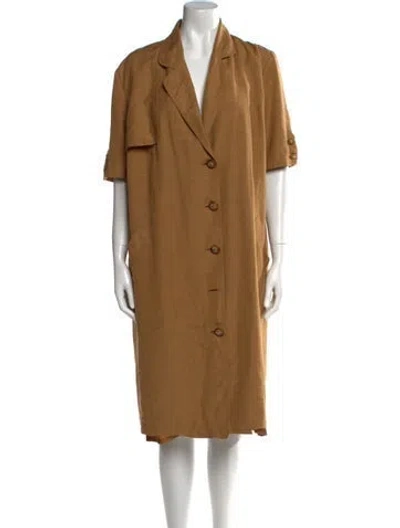 Pre-owned Givenchy Mock Neck Midi Length Dress In Brown