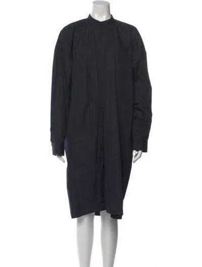 Pre-owned Givenchy Mock Neck Midi Length Dress In Gray