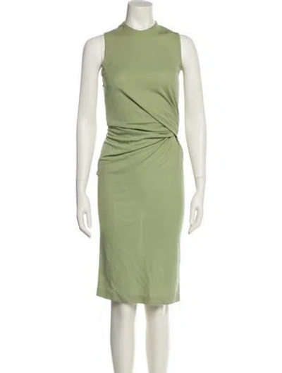 Pre-owned Givenchy Mock Neck Midi Length Dress In Green