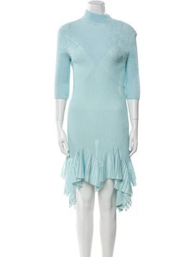 Pre-owned Givenchy Mock Neck Midi Length Dress W/ Tags In Blue