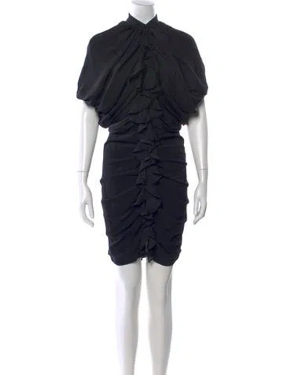 Pre-owned Givenchy Mock Neck Mini Dress In Black