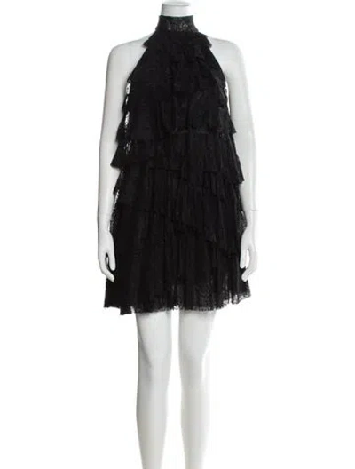 Pre-owned Givenchy Mock Neck Mini Dress In Black